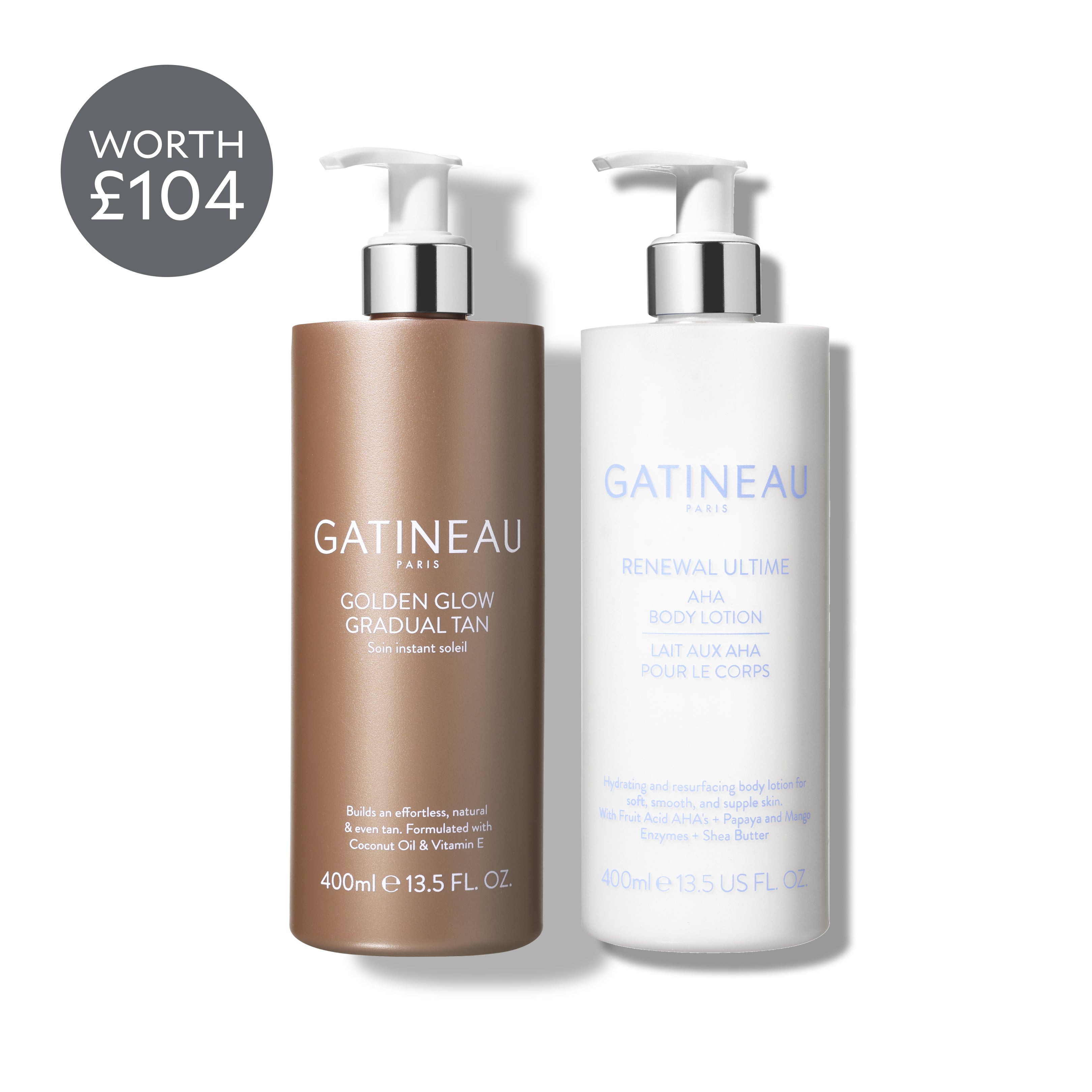 Golden Glow Gradual Tan & AHA Body Lotion Duo – Gatineau Skincare